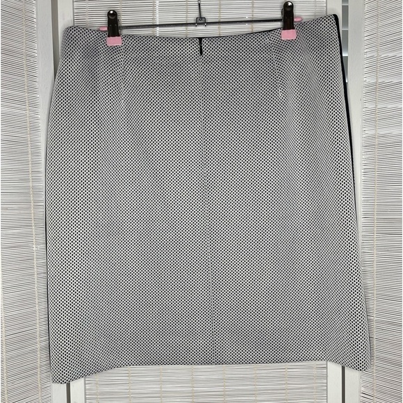 Akris Punto White and Navy Mesh Skirt Size 10 Side Stripes New with Tags - Picture 3 of 7